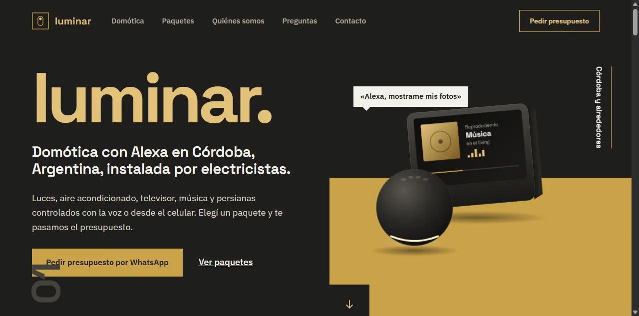 Captura de la web de Luminar